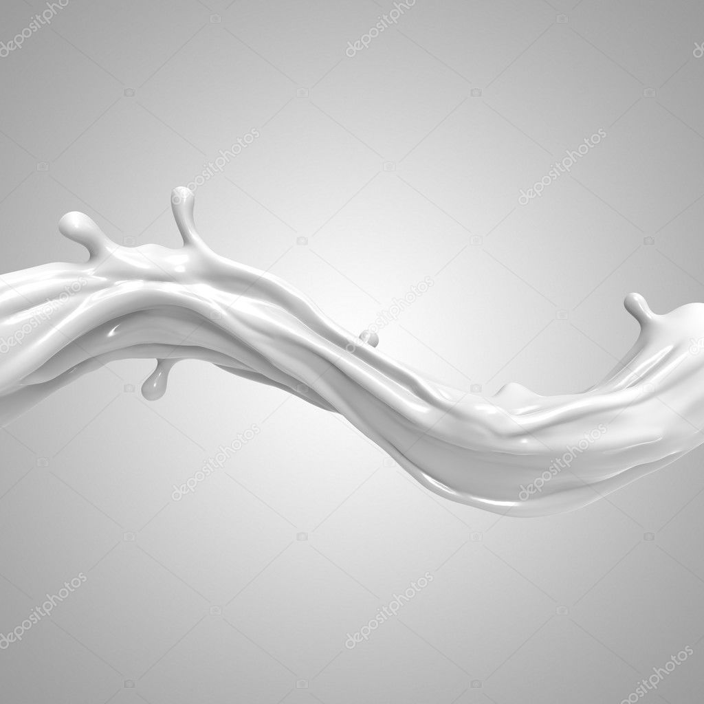 Liquid white milk splash