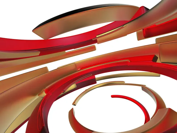Red shapes and gold lines — Stock Photo, Image