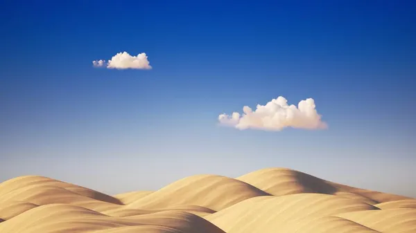 Render Achtergrond Van Realistisch Landschap Met Witte Wolken Een Blauwe — Stockfoto