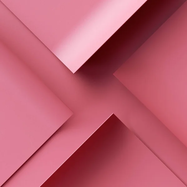 Renderelés Absztrakt Geometriai Háttér Rózsaszín Papír Darabokkal — Stock Fotó