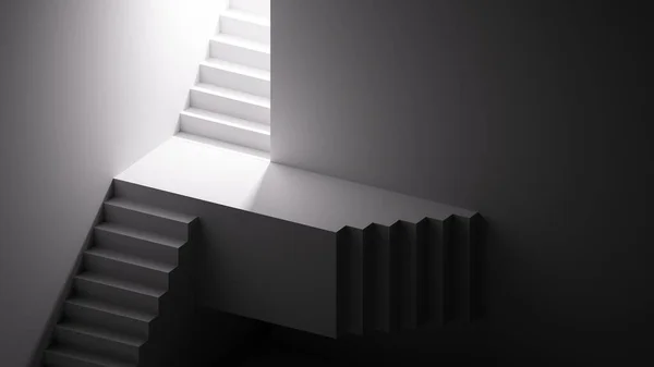 Representación Fondo Arquitectónico Minimalista Con Escalones Escaleras Papel Pintado Geométrico —  Fotos de Stock