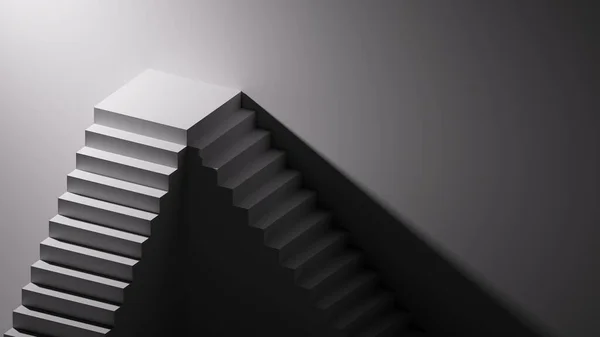 Renderização Fundo Geométrico Abstrato Com Passos Escadaria Conceito Arquitetônico Sala — Fotografia de Stock