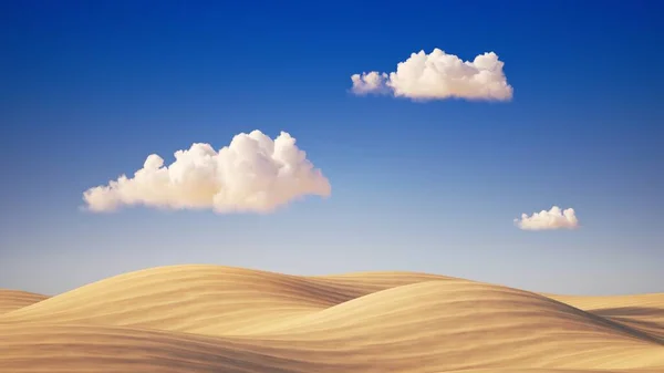 Weergave Zonnige Dag Een Woestijn Panoramisch Landschap Met Zandduinen Witte — Stockfoto