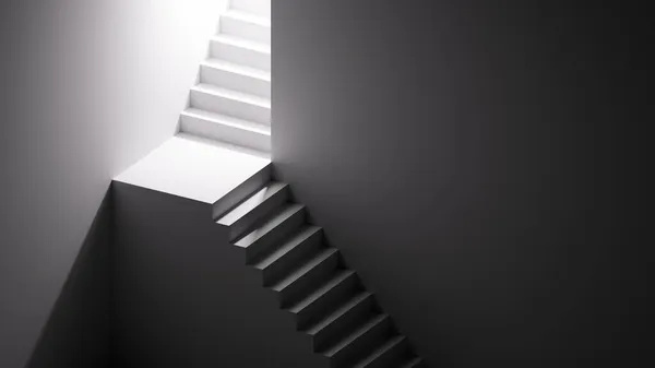 Renderer Abstrakter Hintergrund Mit Stufen Oder Treppen Minimales Architektonisches Konzept — Stockfoto