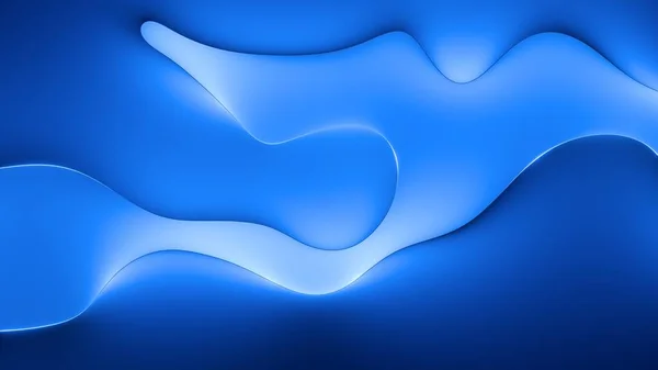 Renderização Fundo Azul Abstrato Papel Parede Mínimo Com Linhas Onduladas — Fotografia de Stock