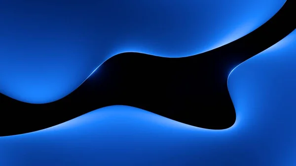 Рендеринг Абстрактний Синьо Чорний Фон Хвилясті Лінії Фігури — стокове фото