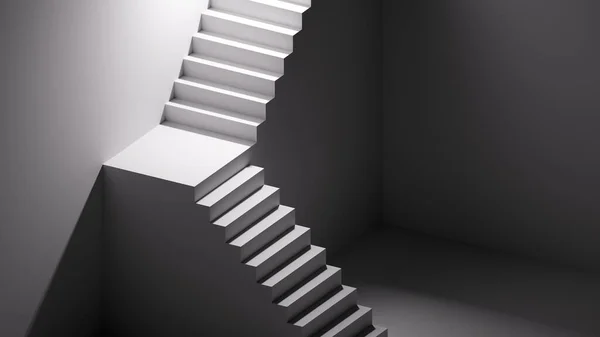 Renderização Fundo Mínimo Abstrato Com Etapas Escadaria Conceito Arquitetônico Sala — Fotografia de Stock