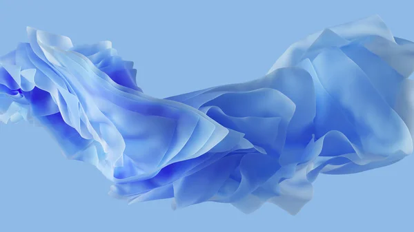 Vykreslování Abstraktní Modré Pozadí Vrstvami Hedvábné Skládané Závěsy Módní Tapety — Stock fotografie