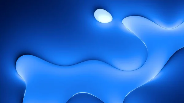 Renderização Fundo Azul Abstrato Com Forma Líquida — Fotografia de Stock