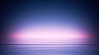 Soyut 3D görüntüleme, modern minimalist deniz manzaralı duvar kağıdı. Parlak parlak ve sakin suyu olan basit bir arkaplan