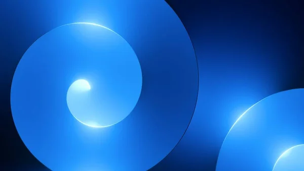 Rendering Abstract Modern Minimal Wallpaper Spiral Helix Shape Glowing Blue — 스톡 사진