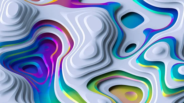 Render Abstract White Background Colorful Gradient Texture Smooth Shapes Wavy — Foto de Stock