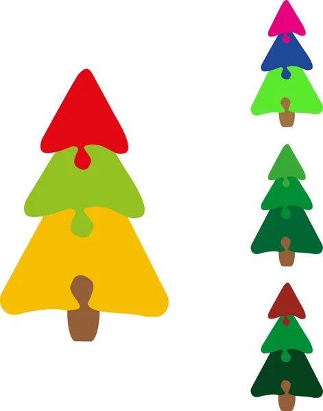 Coloridos árboles de Navidad Vector De Stock