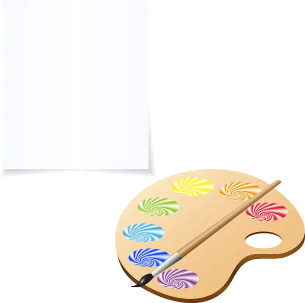 Paleta com uma folha de papel limpa Ilustração De Stock