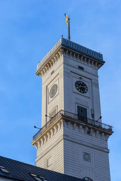 Башня Мэрии Львов Украина Часовая Башня — стоковое фото