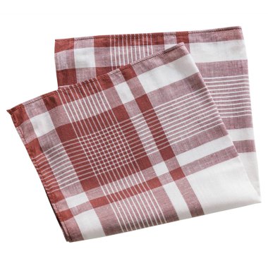 Beyaz arka planda izole edilmiş erkekler için klasik soyulmuş pamuk mendil.