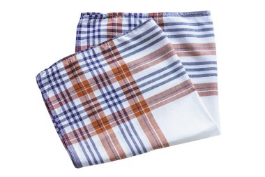 Beyaz arka planda izole edilmiş erkekler için klasik soyulmuş pamuk mendil.