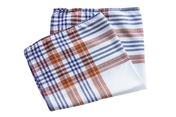 Beyaz arka planda izole edilmiş erkekler için klasik soyulmuş pamuk mendil.