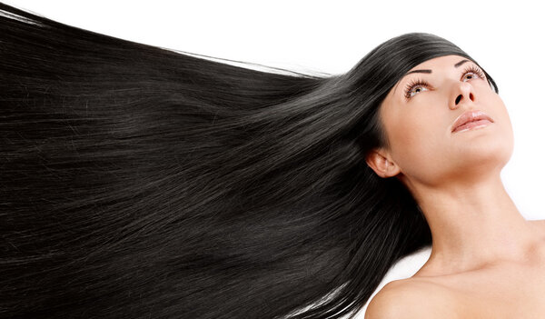 Woman with healthy long shiny hair