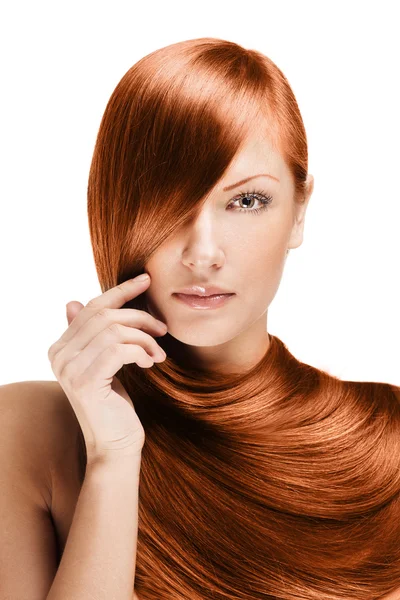 Woman with long red hair Stock Image