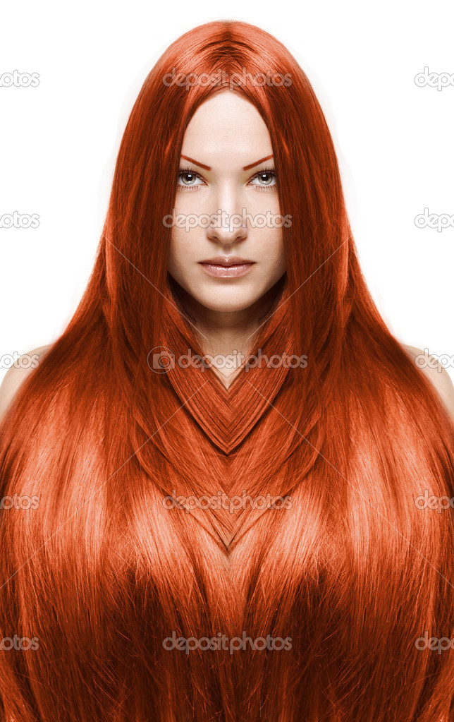 Fashion portrait of a woman with beautiful long shiny hair