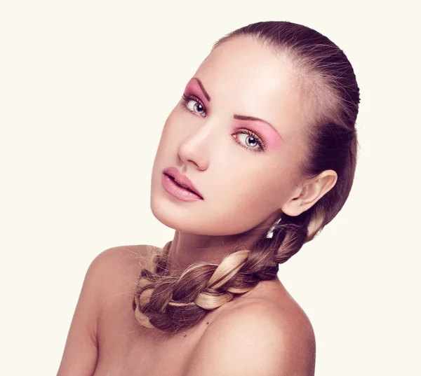 Detailní portrét krásné ženy v módní make-up — Stock fotografie