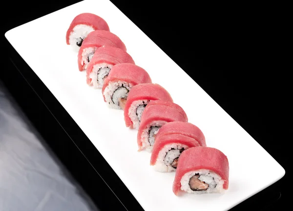 Detail sushi roll, japonské jídlo — Stock fotografie