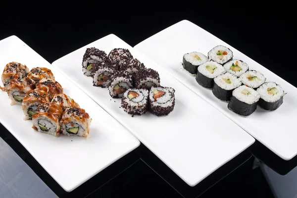 Japonské sushi roll smíšená sada — Stock fotografie