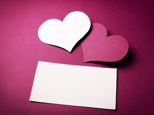 Two valentine's paper hearts — Stock Photo, Image