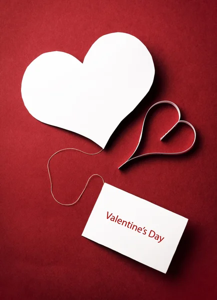 Dois corações de papel de Valentim — Fotografia de Stock