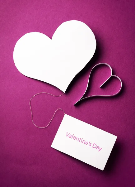 Due cuori di carta di San Valentino — Foto Stock