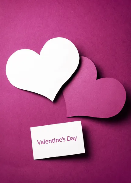 Two valentine's paper hearts — Stock Photo, Image