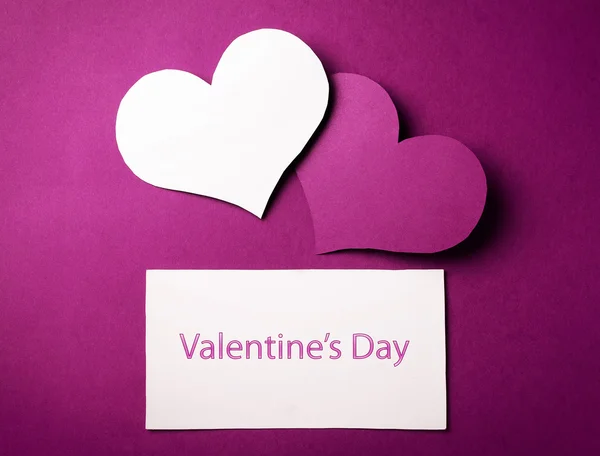 Two valentine's paper hearts — Stock Photo, Image