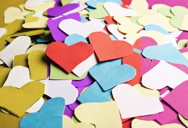 Valentijnsdag papier harten — Stockfoto