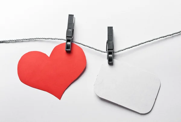 Valentýnský papírové srdce — Stock fotografie