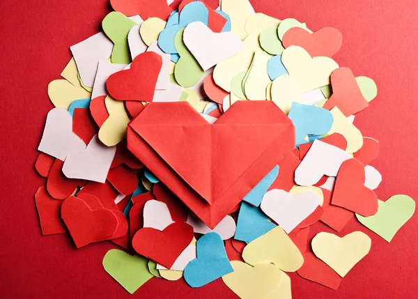 Valentine's kağıt Kalpler — Stok fotoğraf
