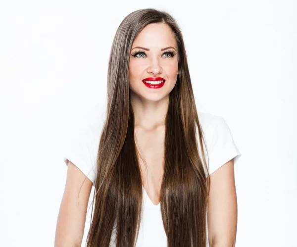 Beautiful woman with healthy long hair — Stock Photo, Image