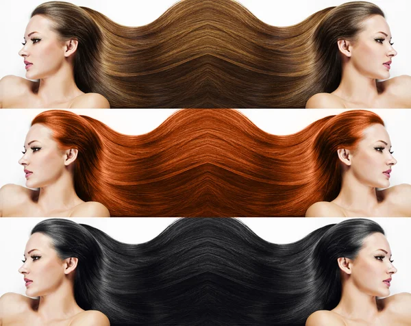 Frisuren-Collage — Stockfoto