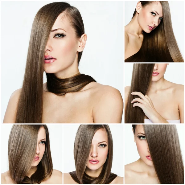 Frisuren-Collage — Stockfoto