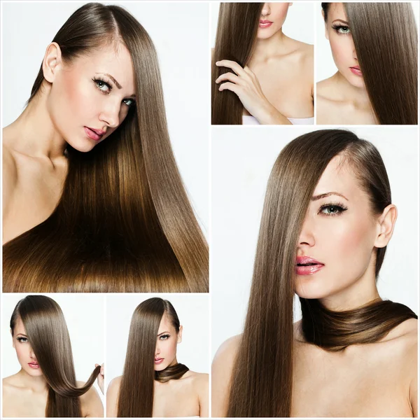 Fashion hairstyle collage — Stock Photo, Image