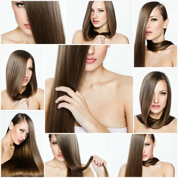 Colagem penteado moda — Fotografia de Stock