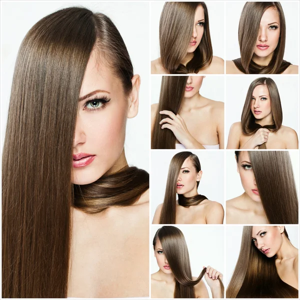 Fashion hairstyle collage — Stock Photo, Image