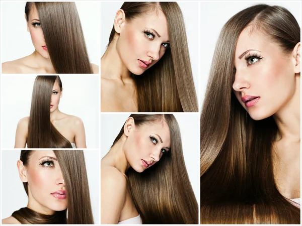 Mode frisyr collage — Stockfoto
