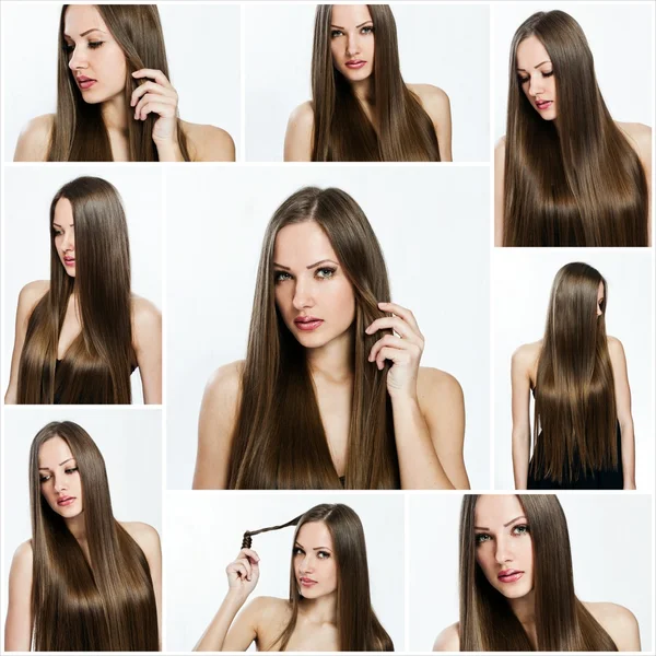 Moda fryzury kolaż — Zdjęcie stockowe