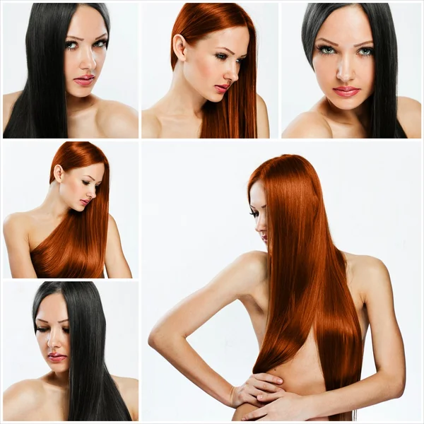 Fashion hairstyle collage — Stock Photo, Image