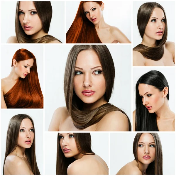 Frisuren-Collage — Stockfoto