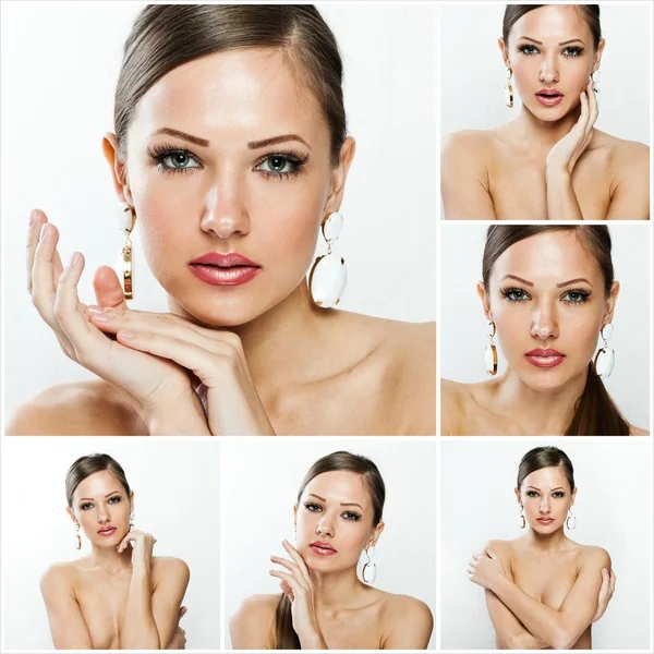 Mode frisyr collage — Stockfoto