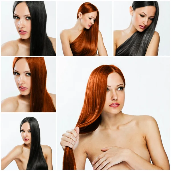 Frisuren-Collage — Stockfoto