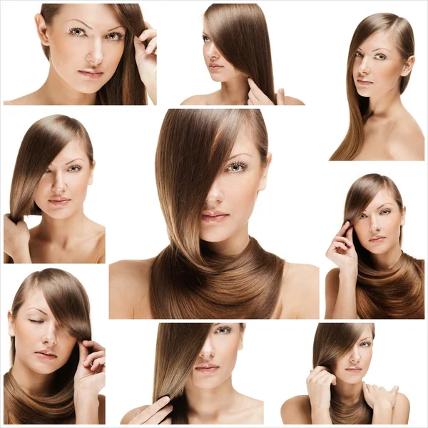 Fashion hairstyle collage — Stock Photo, Image