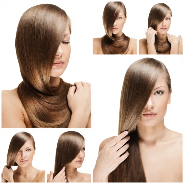 Fashion hairstyle collage — Stock Photo, Image